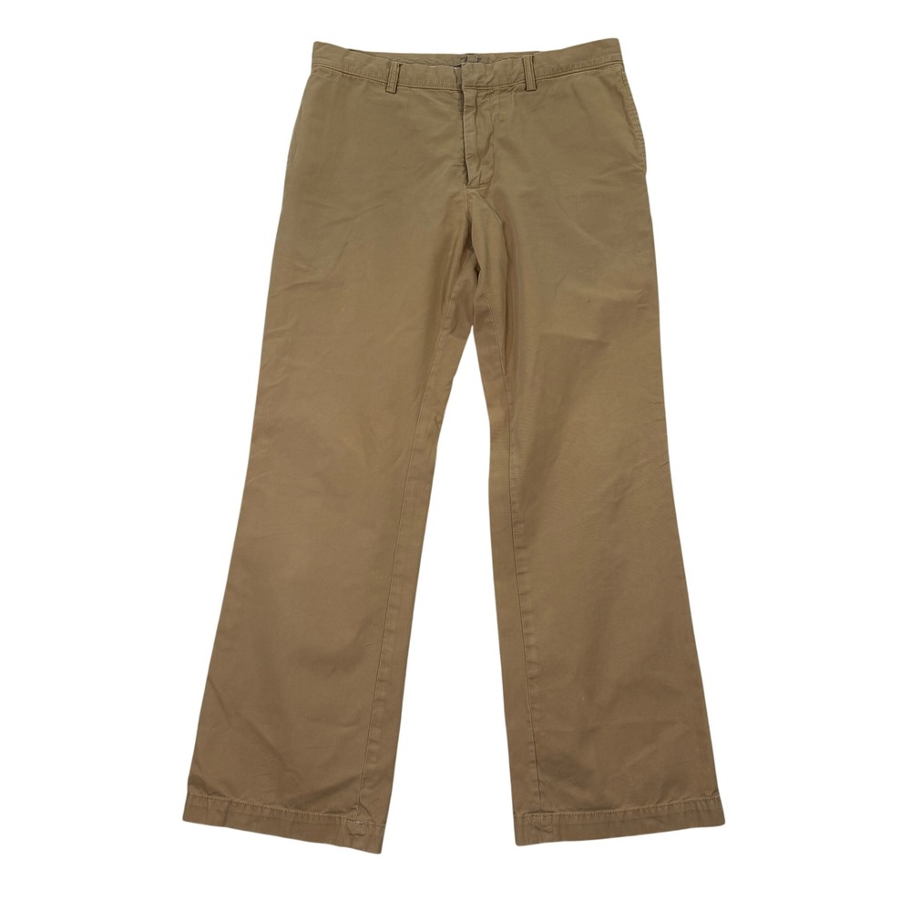 Banana Republic Mens 33x32 Chino Pants Khaki Tan Garment Dye Cotton Boot Leg